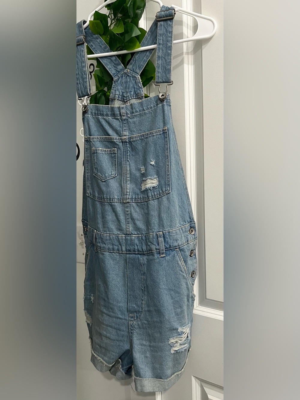 Light Blue Denim Overalls Jeans Skirt - Brand Not Visible